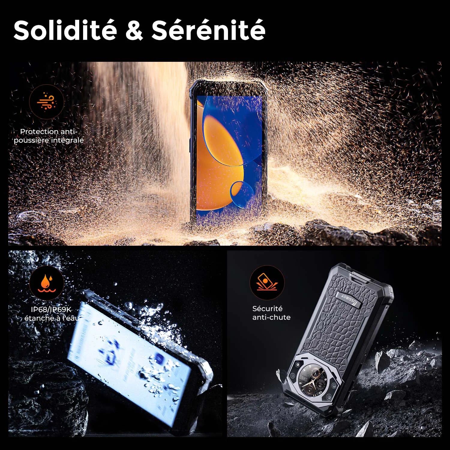 FOSSiBOT F101 PRO 15 Go + 128 Go - Écran principal de 5,45 pouces & Écran arrière innovant et multifonction de 1,32 pouce - Téléphone robuste NFC avec batterie 10600 mAh - Image 8