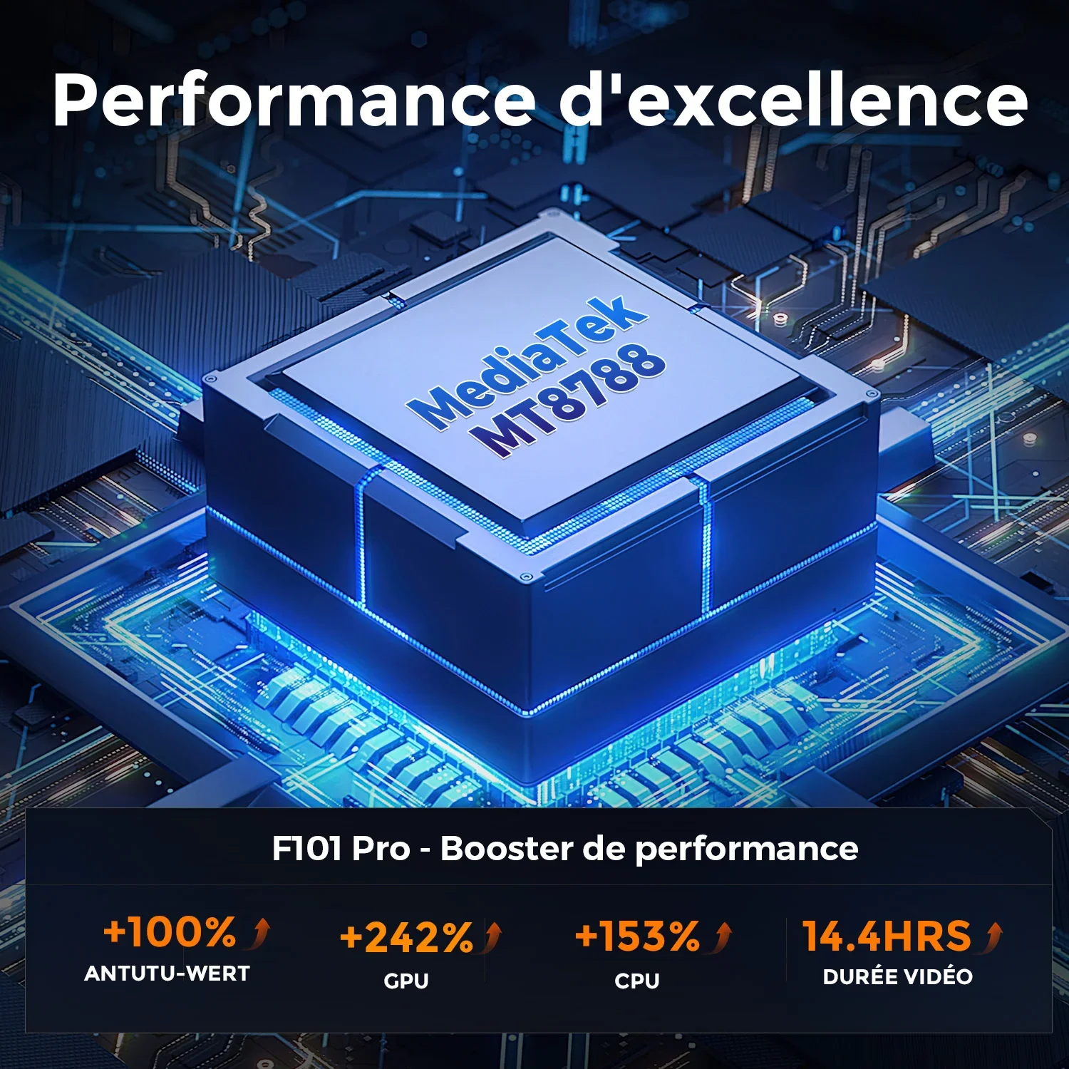 FOSSiBOT F101 PRO 15 Go + 128 Go - Écran principal de 5,45 pouces & Écran arrière innovant et multifonction de 1,32 pouce - Téléphone robuste NFC avec batterie 10600 mAh - Image 9