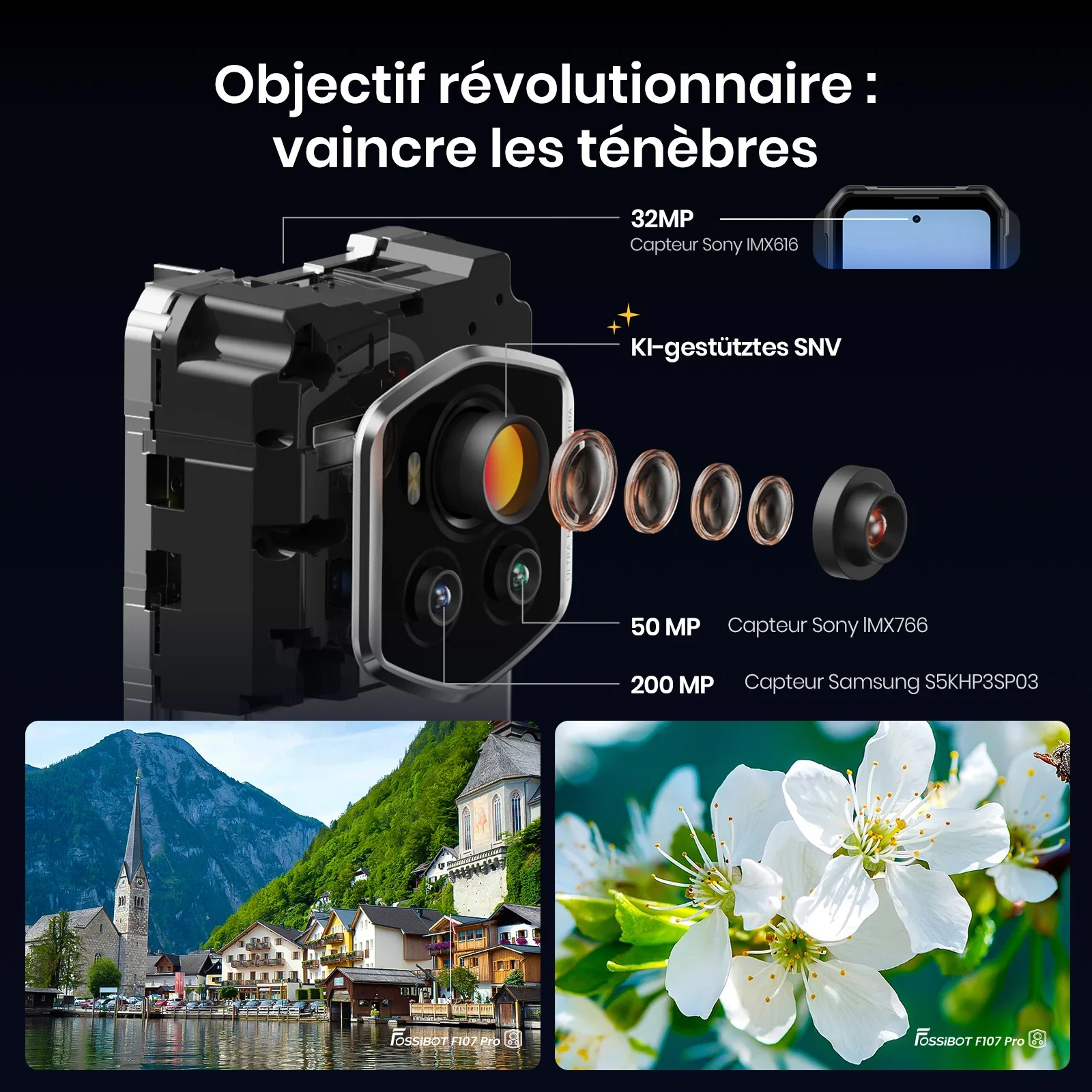 FOSSiBOT F107 Pro - Smartphone Robusté 6,95 Pouces 30+512GB MediaTek Dimensity 7300 200MP+32MP 28000mAh Android 15 Vision Nocturne Stellaire - Image 6