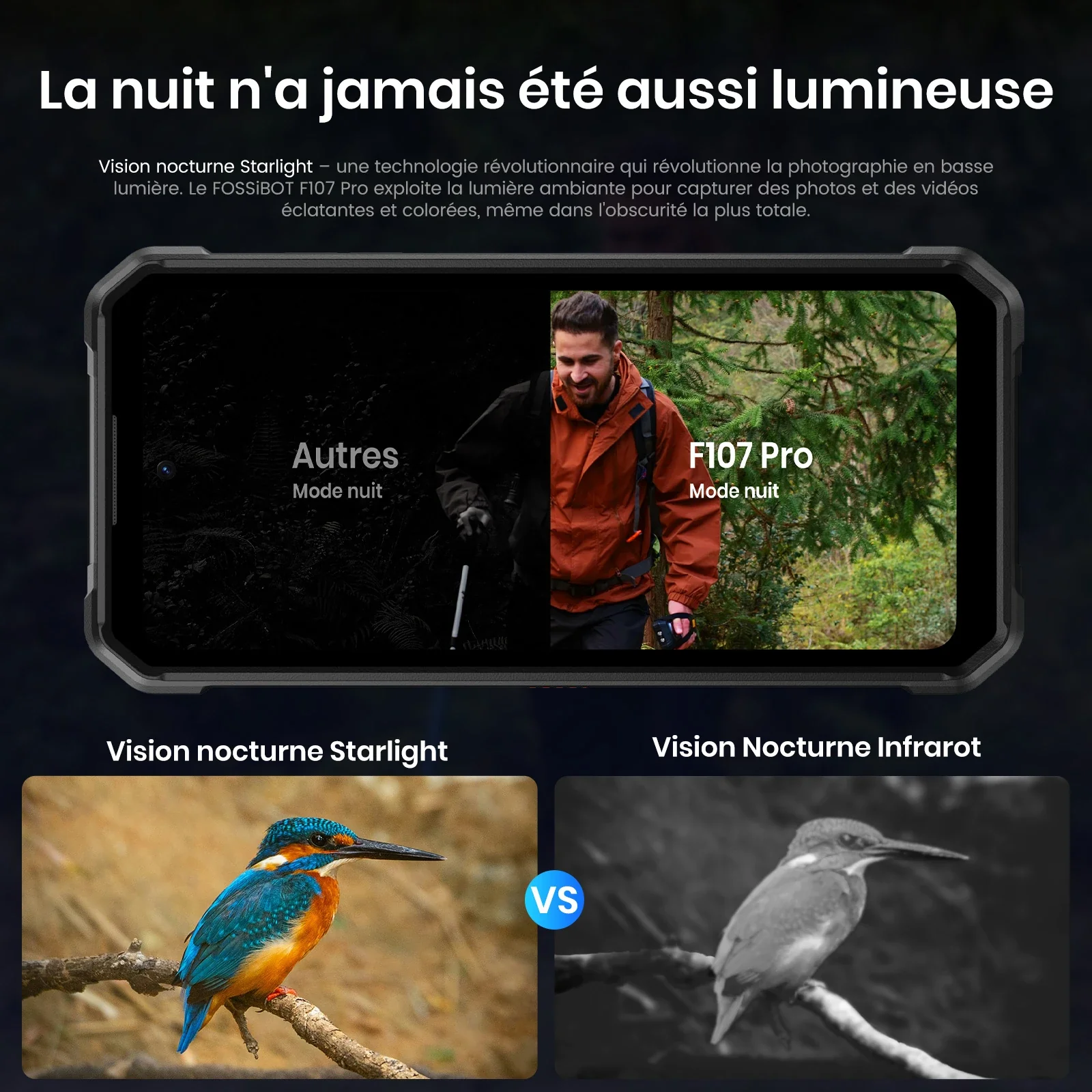 FOSSiBOT F107 Pro - Smartphone Robusté 6,95 Pouces 30+512GB MediaTek Dimensity 7300 200MP+32MP 28000mAh Android 15 Vision Nocturne Stellaire - Image 7