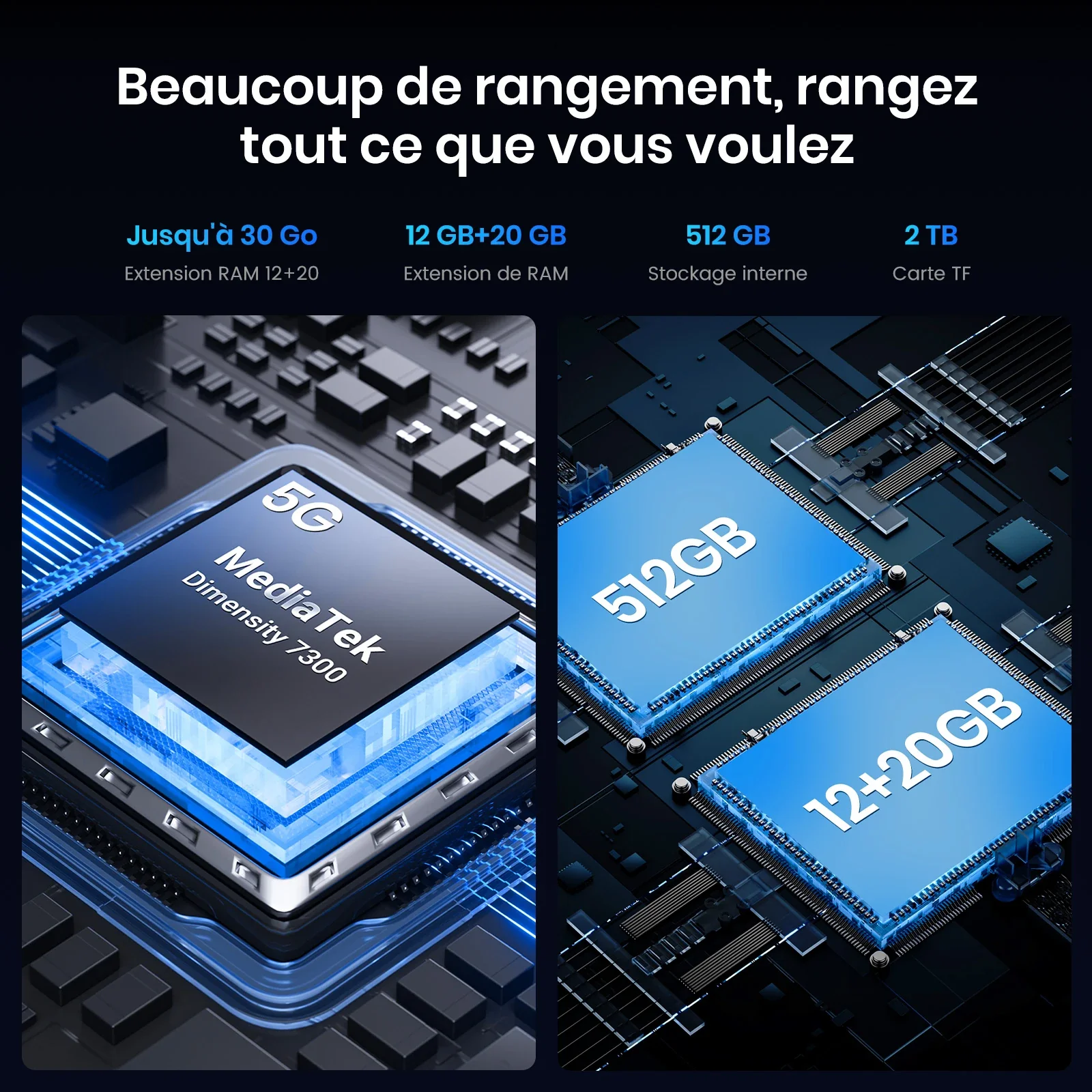 FOSSiBOT F107 Pro - Smartphone Robusté 6,95 Pouces 30+512GB MediaTek Dimensity 7300 200MP+32MP 28000mAh Android 15 Vision Nocturne Stellaire - Image 9
