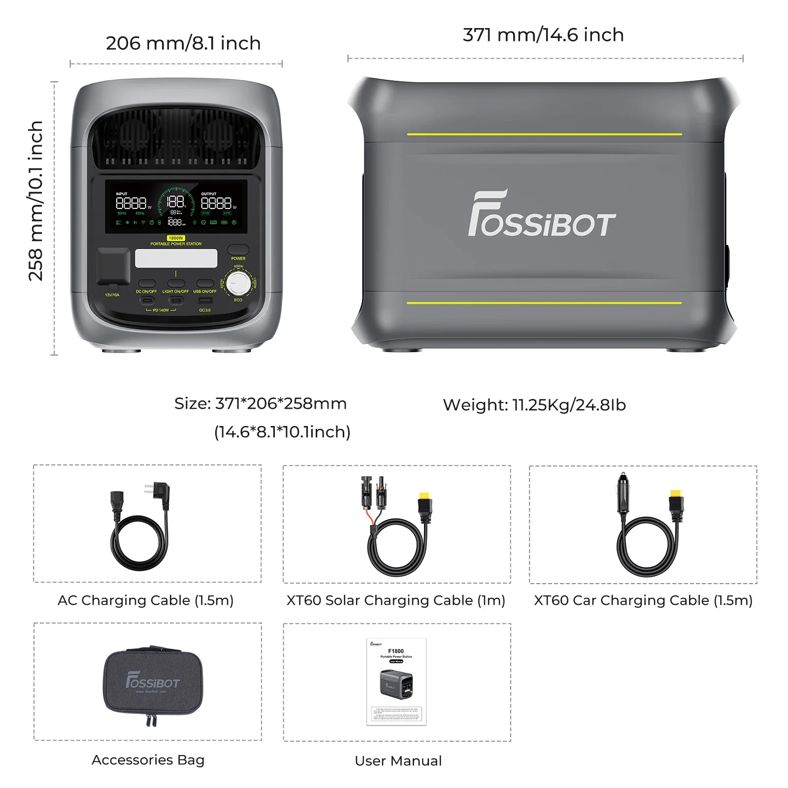 FOSSiBOT F1800 station électrique portable - 1 024 Wh | 1 800 W - Image 3