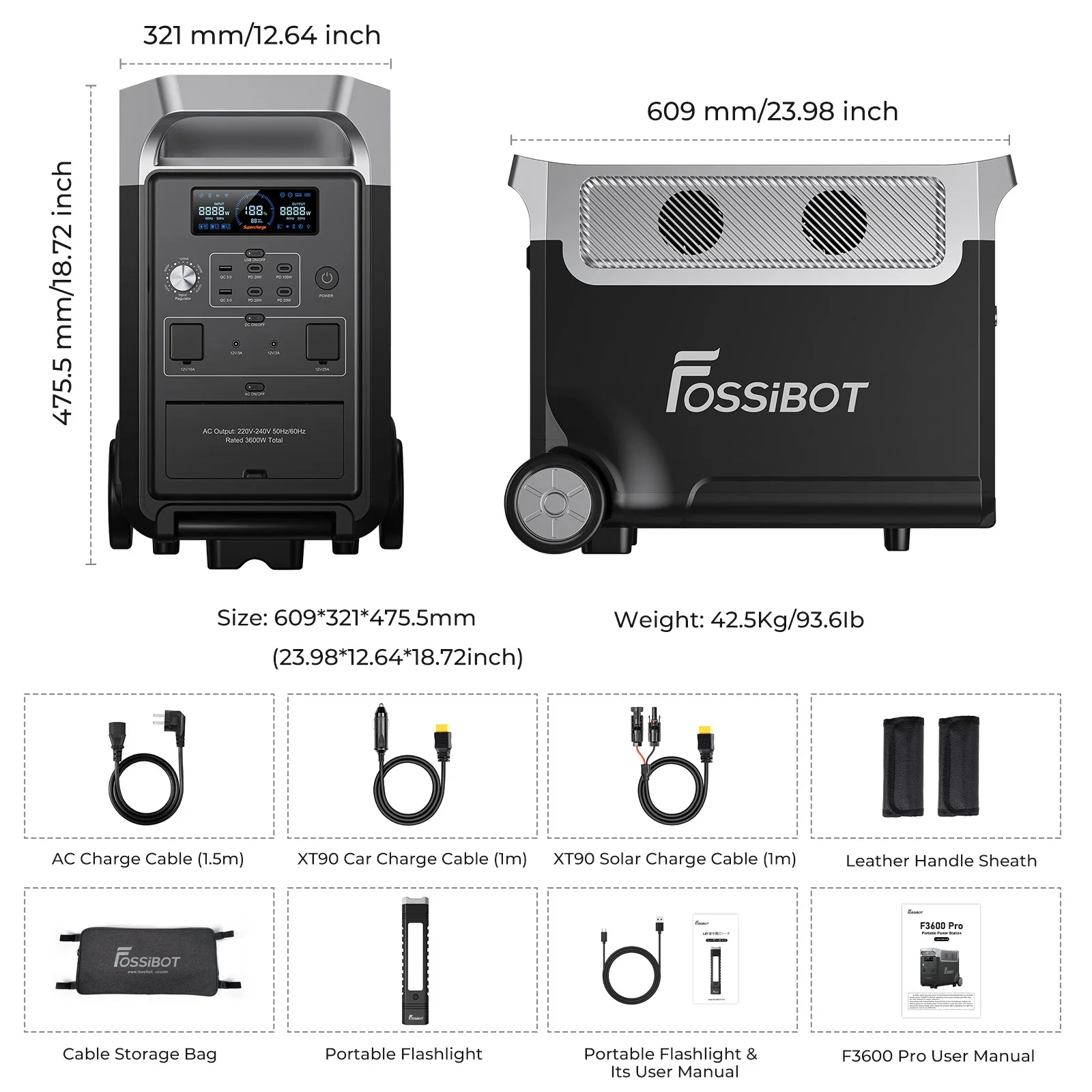 FOSSiBOT F3600 Pro station électrique portable - 3 840 Wh | 3 600 W - Image 3