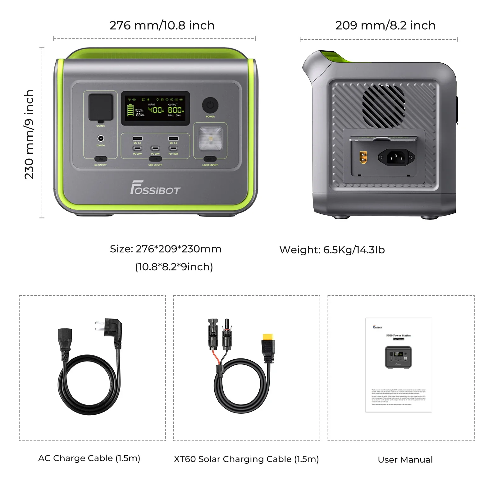 FOSSiBOT F800 station électrique portable - 512 Wh | 800 W - Image 4