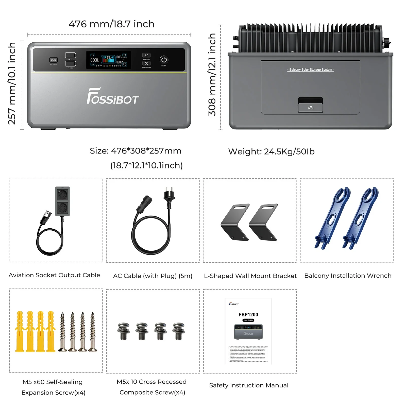 FOSSiBOT FBP1200 Système de stockage d’énergie solaire tout en un avec station d’énergie pour balcon - Image 3
